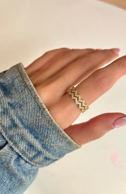 Waves Gold Ring