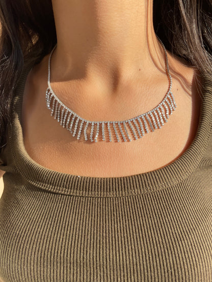 Silver Silk Threads Necklace