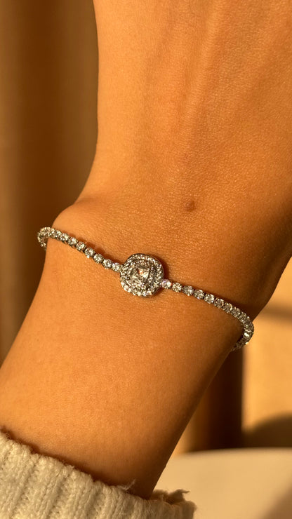 Diamond Silver Tennis Bracelet