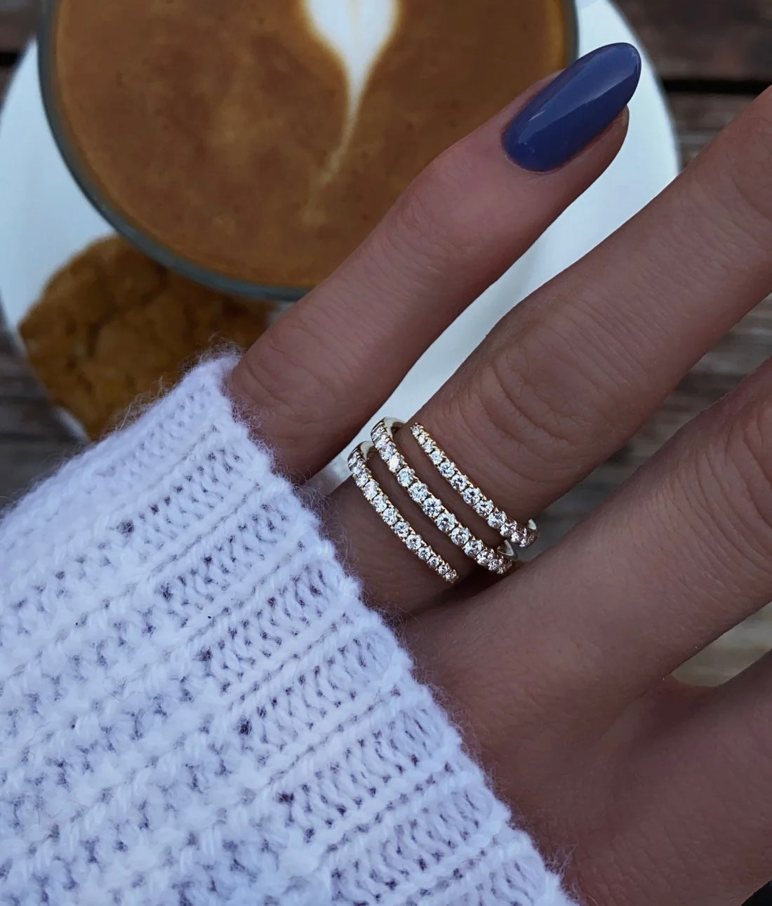 Twist Tennis Gold Ring