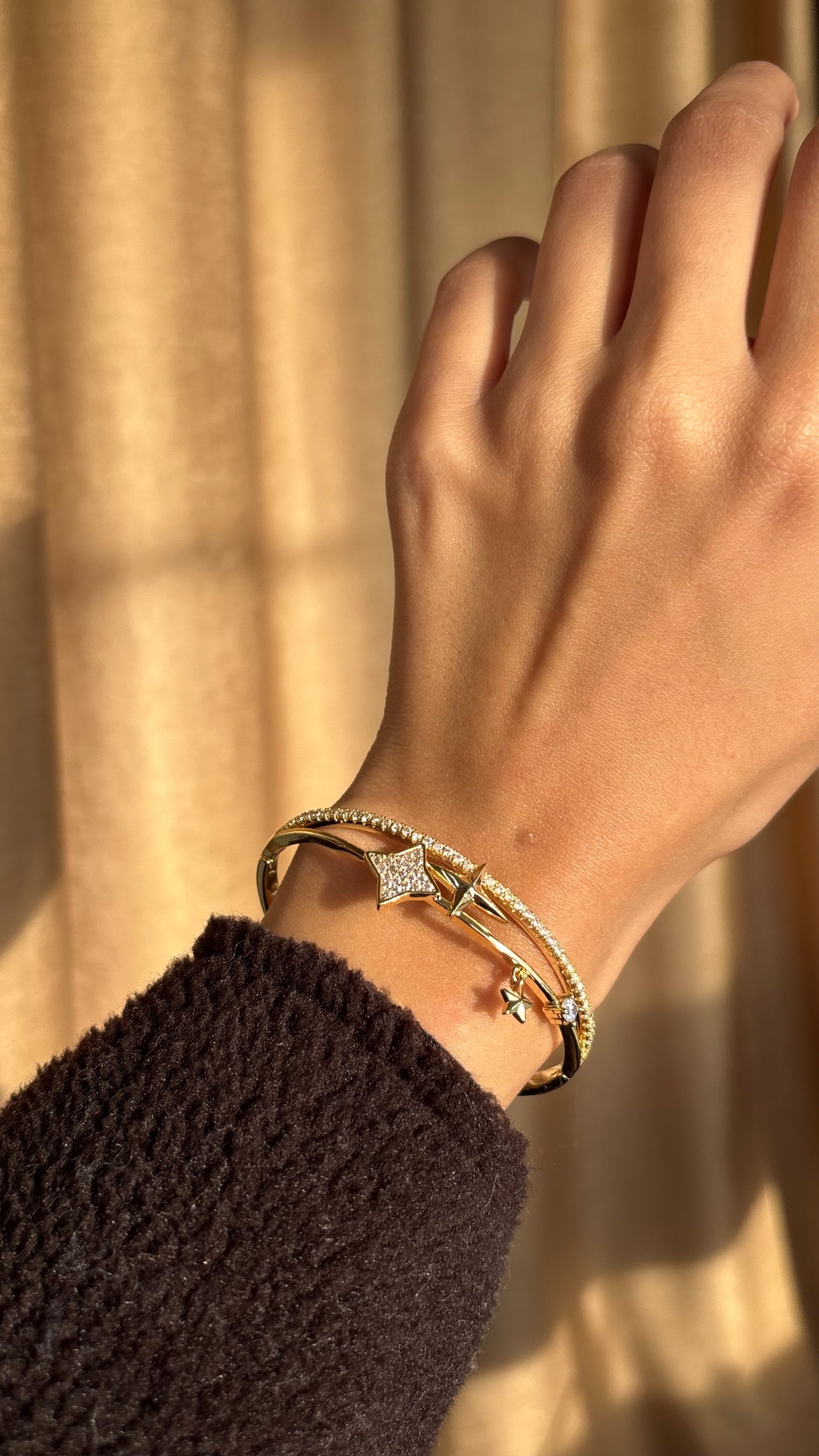 Starburst Gold Bangle