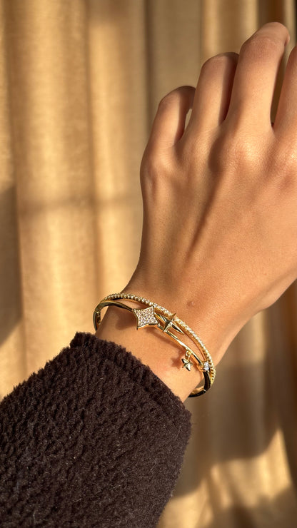 Starburst Gold Bangle