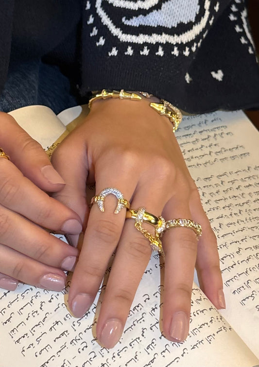 Stellar Arc Gold Ring