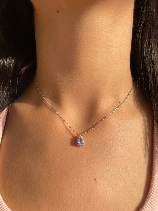 Lilac Pear Silver Necklace