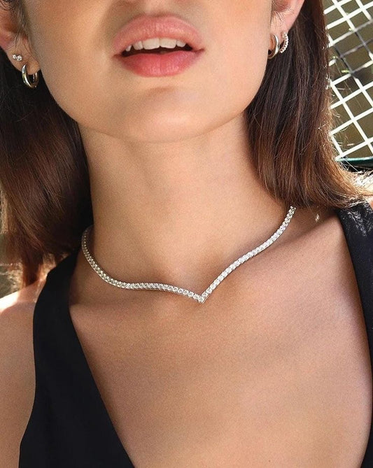 Diamond Gold Cascade Choker