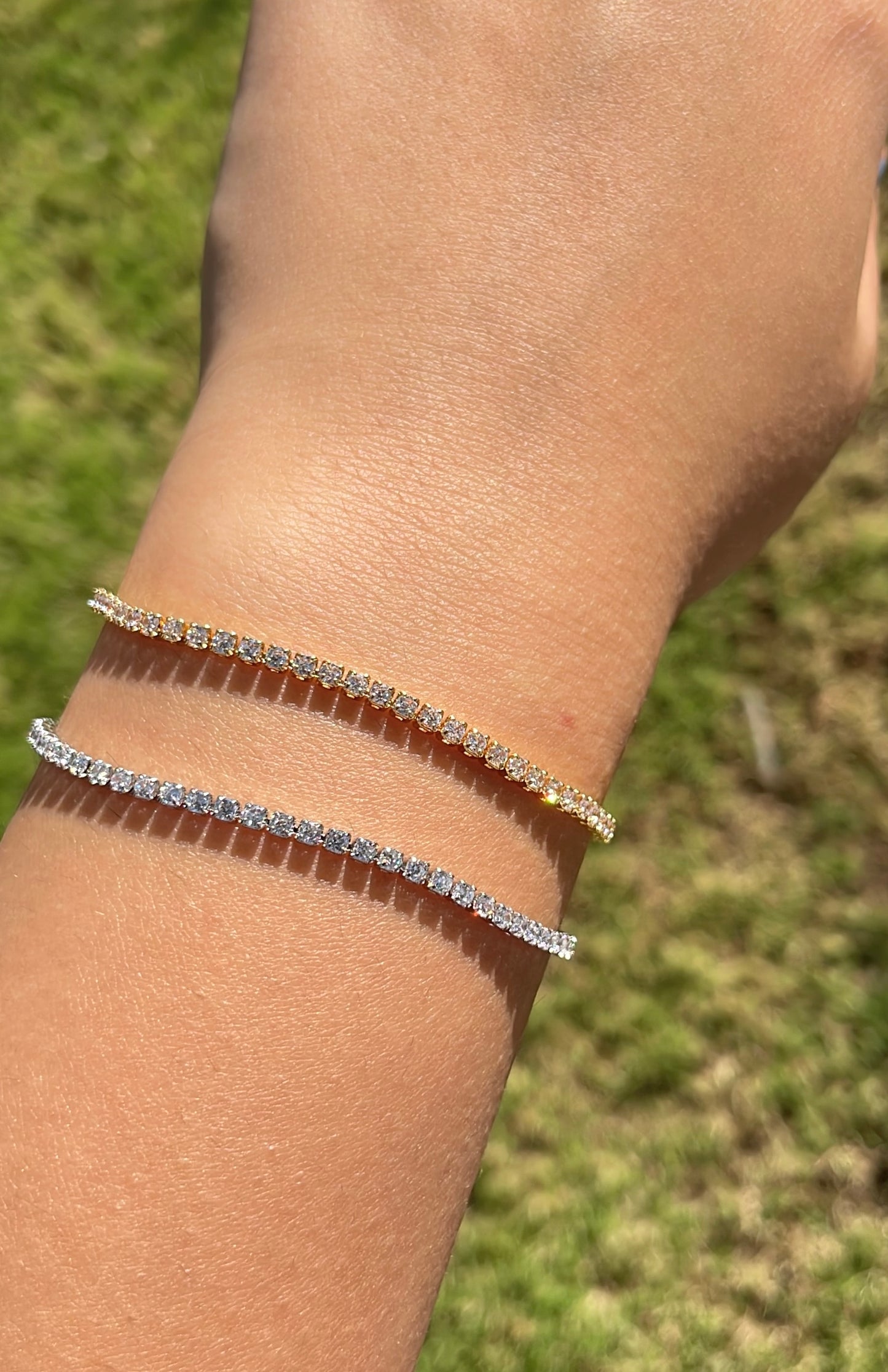 Tennis Bracelet Silver Lobster Lock