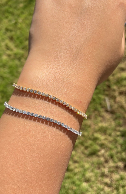 Tennis Bracelet Silver Lobster Lock