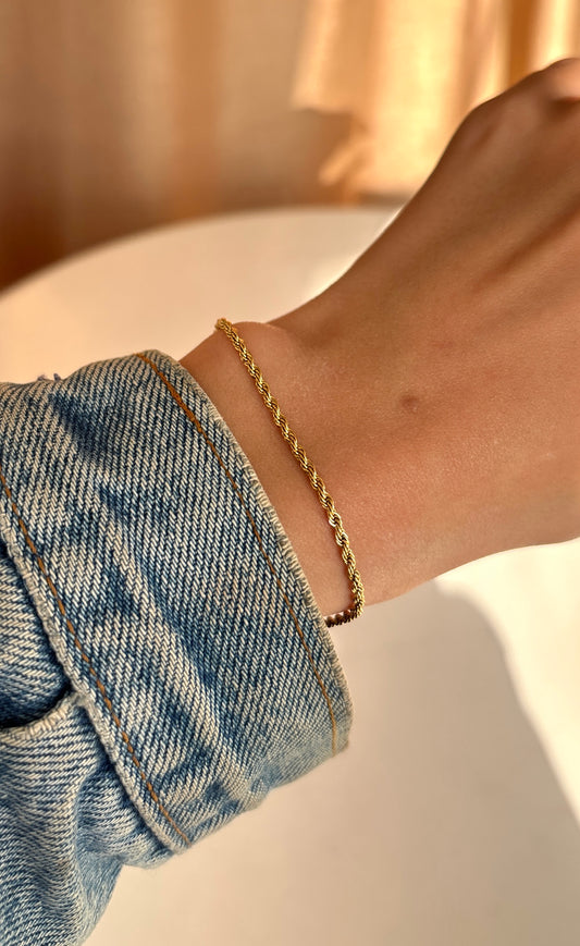 Thin Rope Bracelet Gold
