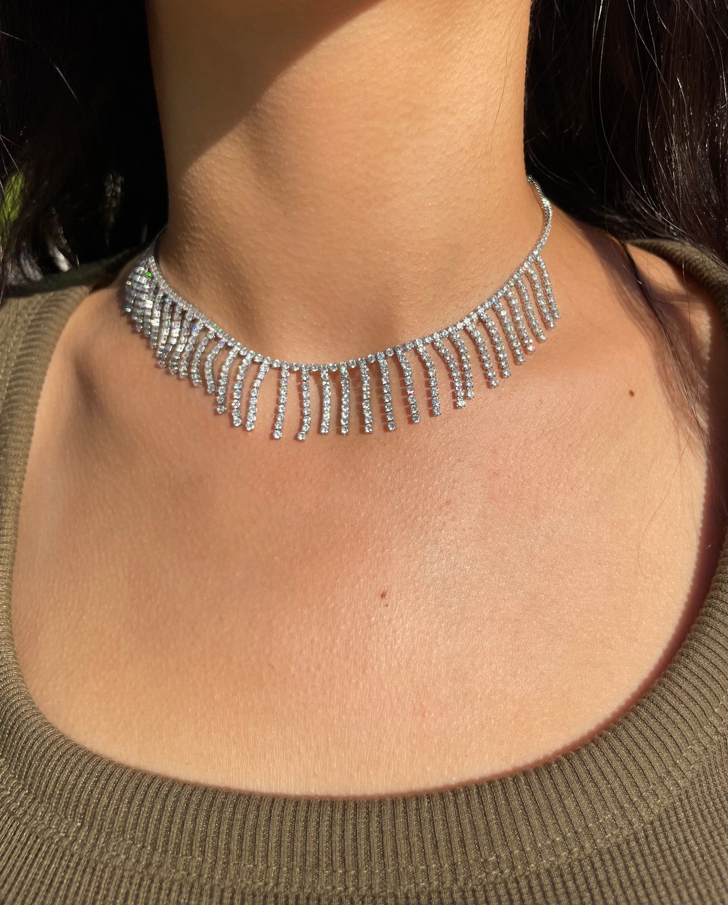 Silver Silk Threads Necklace