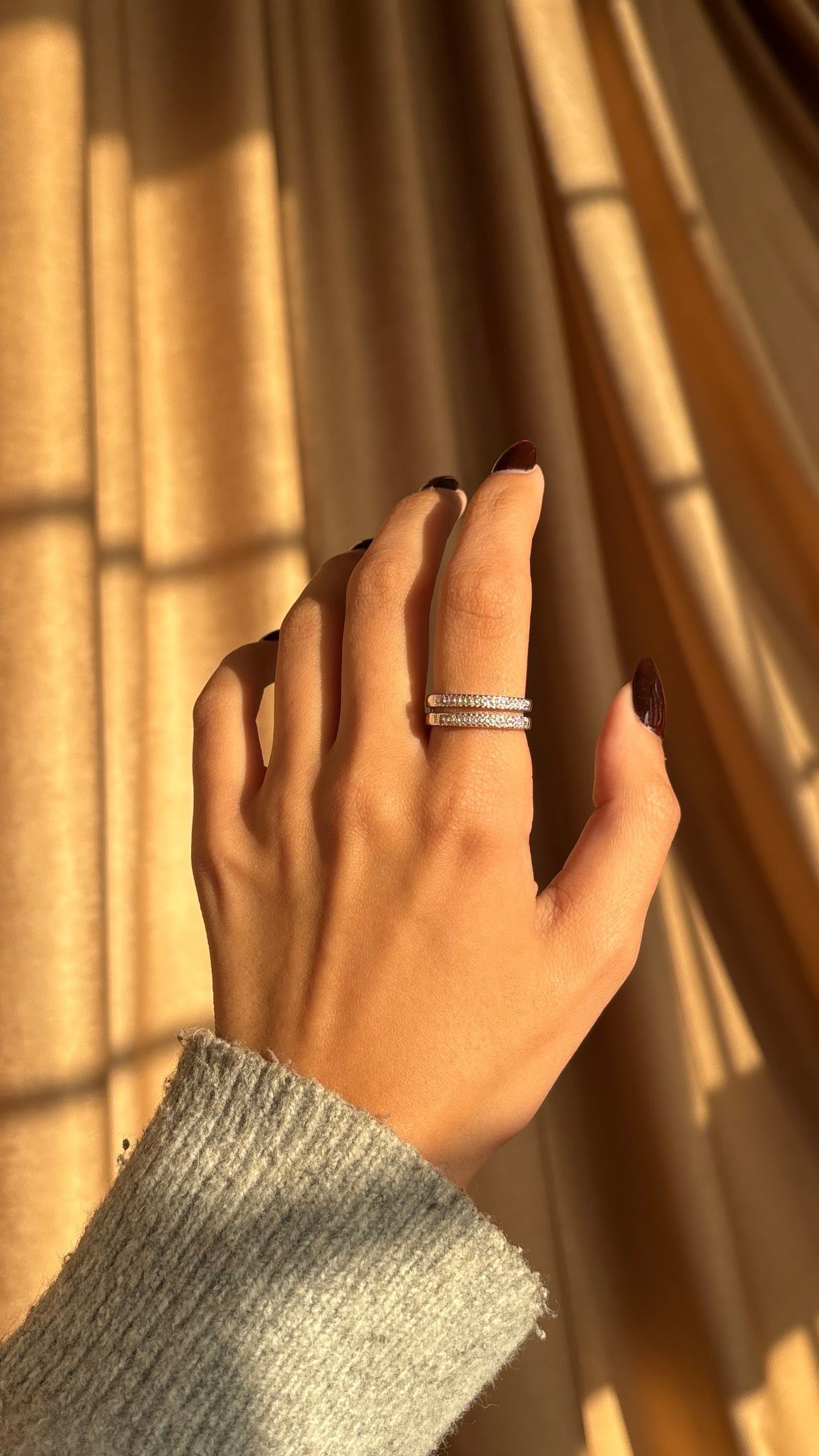 Duo Tennis Silver Ring