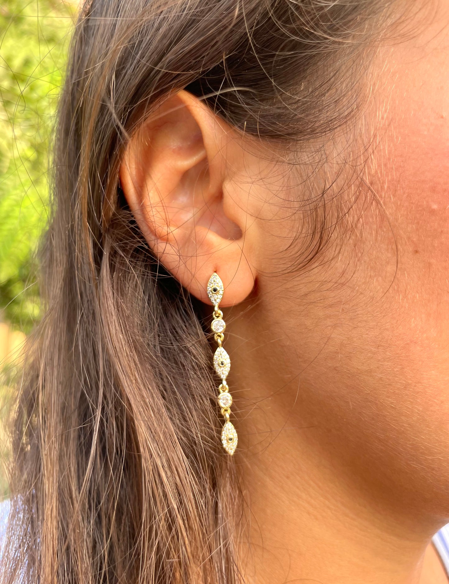 Evil Eye Link Earrings