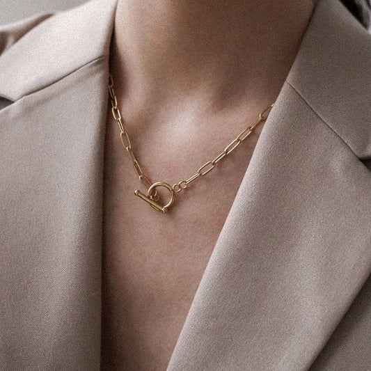 Paperclip chain Gold Necklace