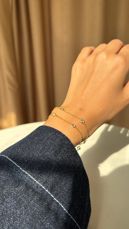 Diamond Double Layered Bracelet