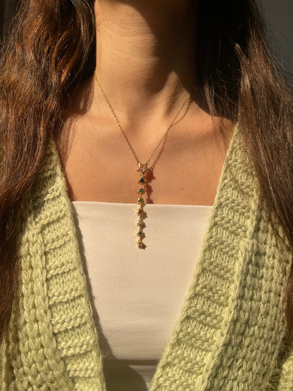 Colored Star Drop Necklace