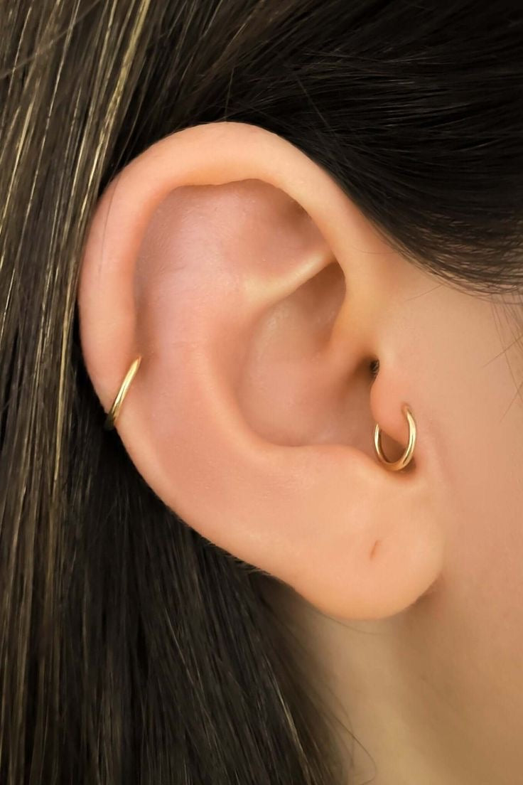 Helix Mini hoop piercing