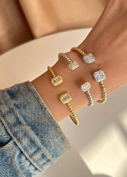 Iced Baguette Bangle