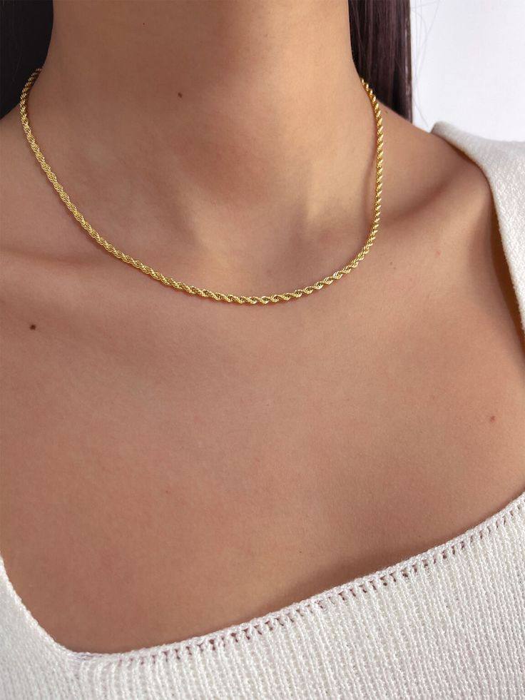 Thin Rope Necklace Gold