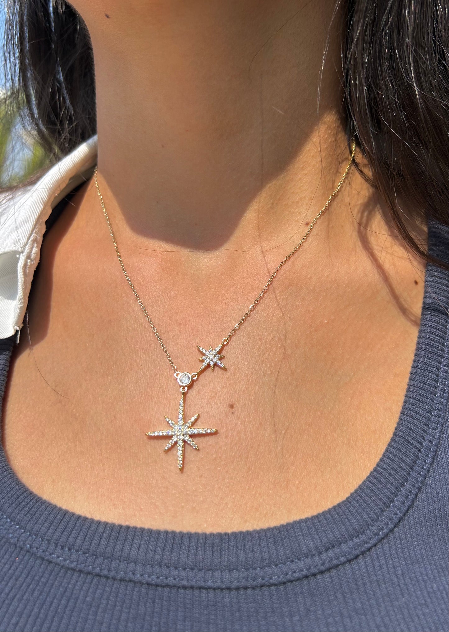 Diamond Starburst Gold Necklace