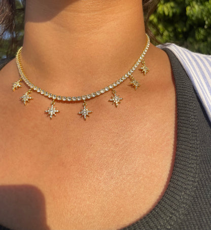 Starburst Tennis Necklace