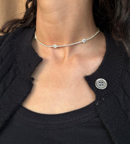 Round Diamond Gold Choker