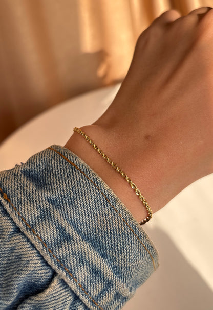 Thin Rope Bracelet Gold