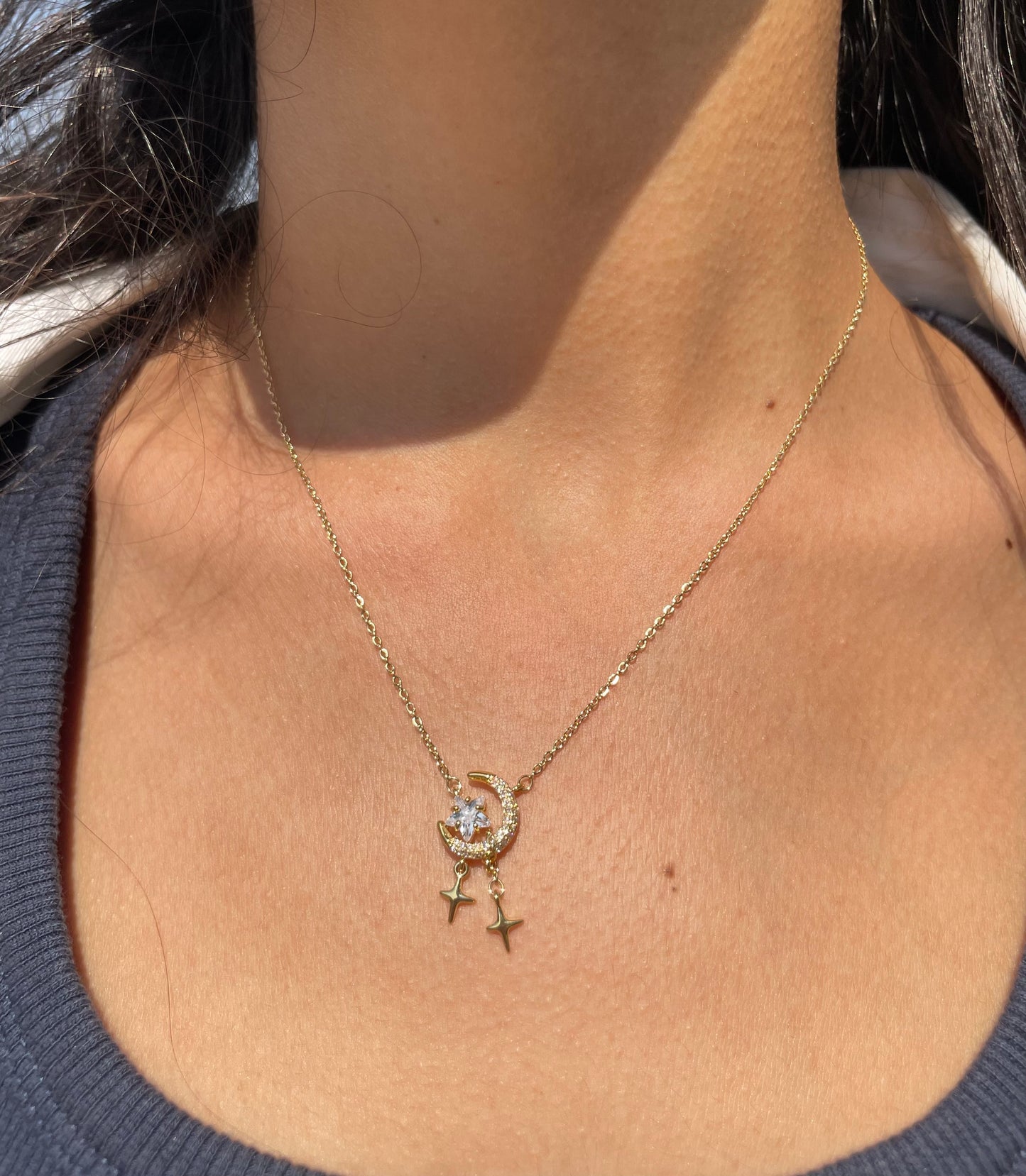 Crescent and Stars Necklace