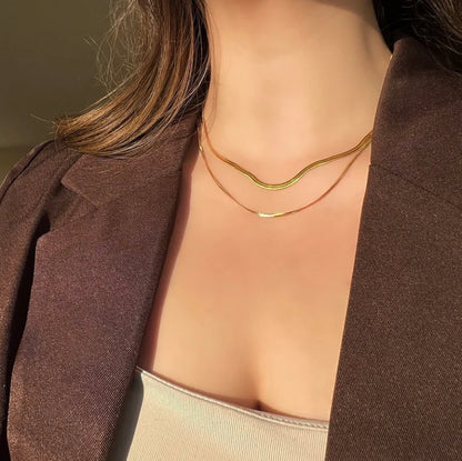 Serpent Layered Gold Necklace