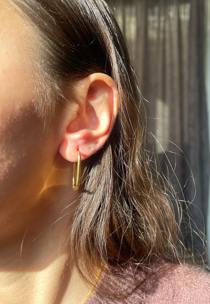 Rounded rectangular hoops Earrings