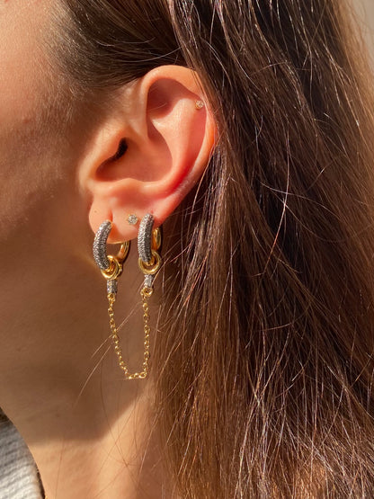 Sugar Rush Huggie Connected Earrings