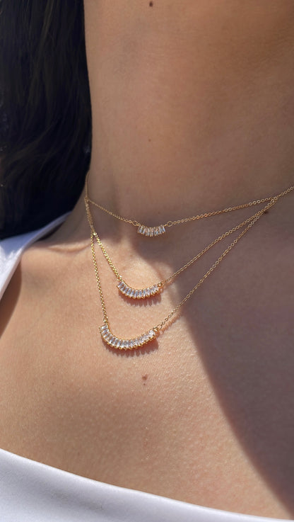 Trio Baguette Necklace