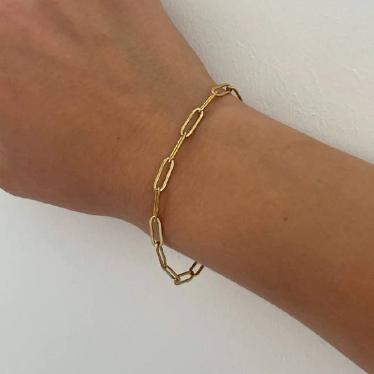 Paperclip Link Gold Bracelet