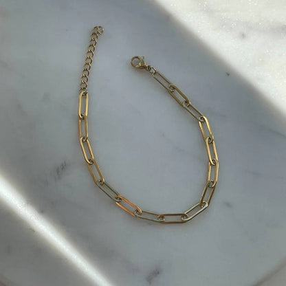 Paperclip Link Gold Bracelet