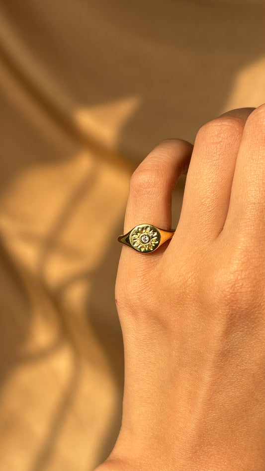 Sunflower Pinky Ring