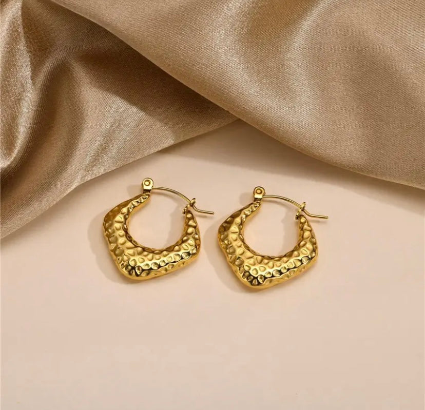 Textured Hoops Earrings