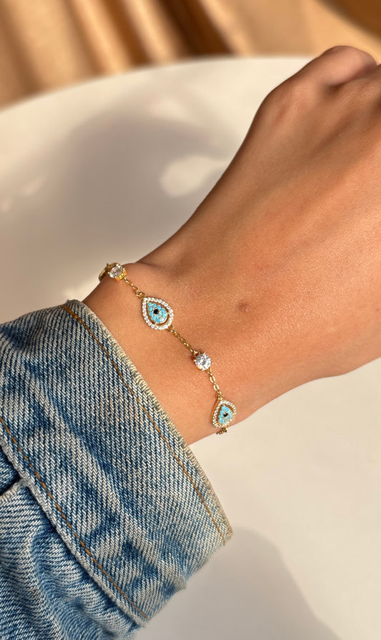 Pear Evil Eye Bracelet