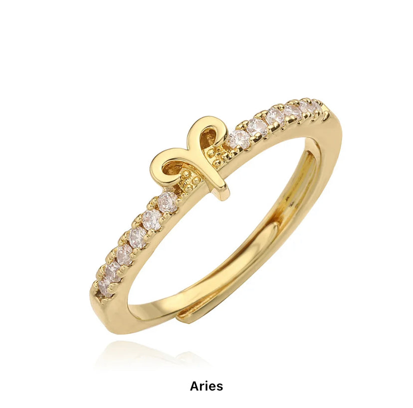 Zodiac Sign Gold Ring