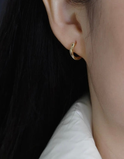 Twisted Tiny Hoop Earrings