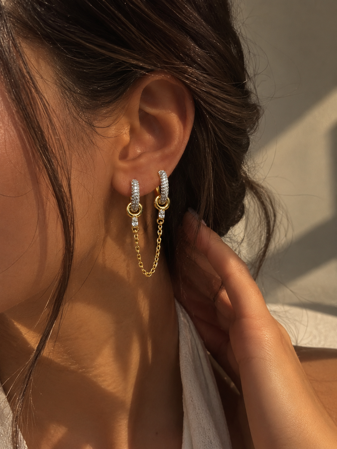 Sugar Rush Huggie Connected Earrings