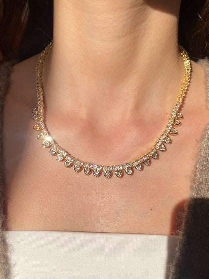 Heart Tennis Necklace