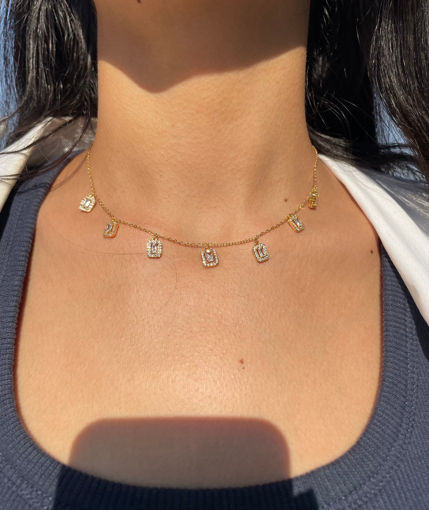 Baguette Gold Necklace