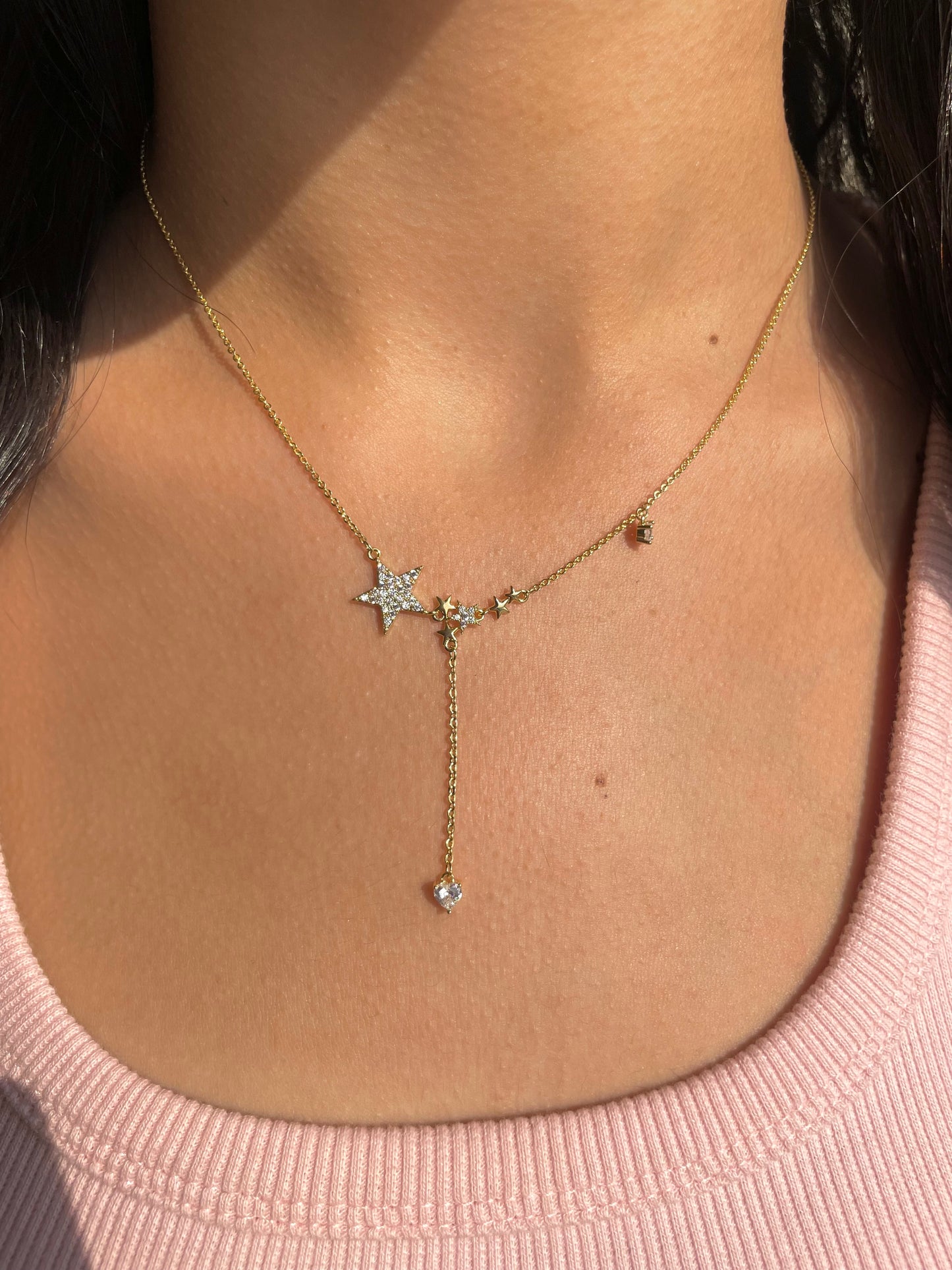 Star Diamond Drop Necklace