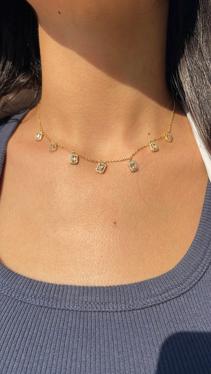 Baguette Gold Necklace