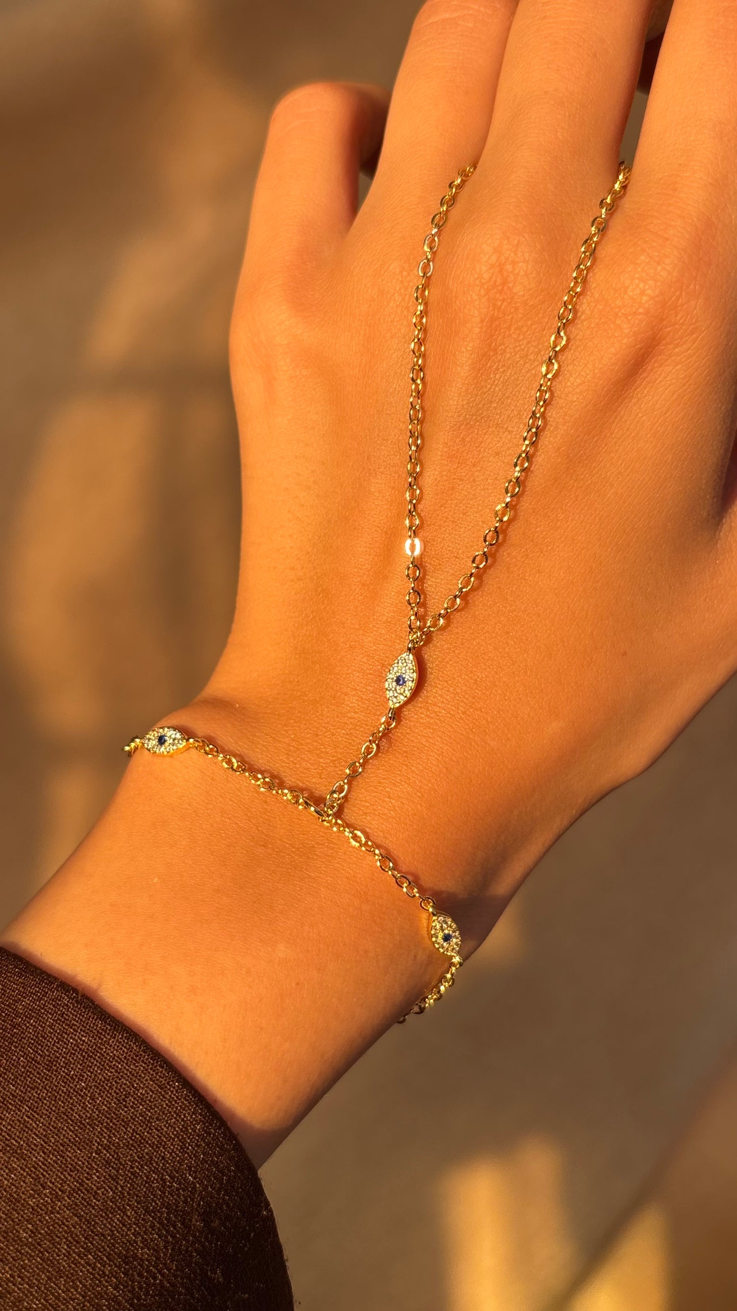 Evil eye hand chain