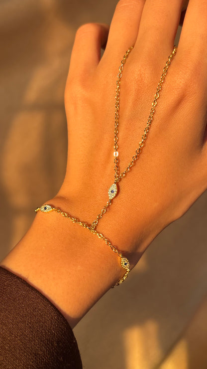 Evil eye hand chain