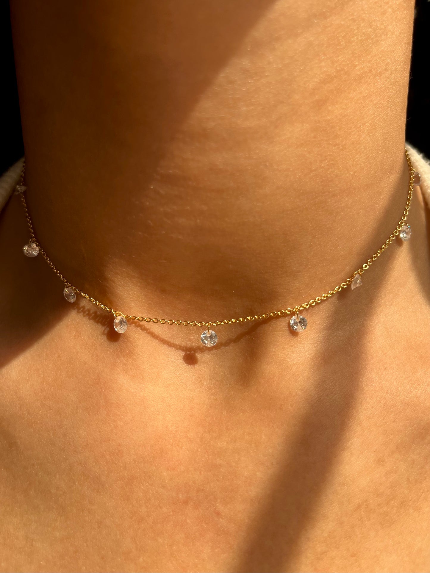 Crystals Gold Necklace