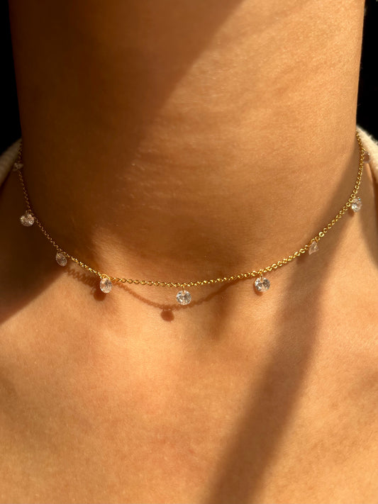 Crystals Gold Necklace