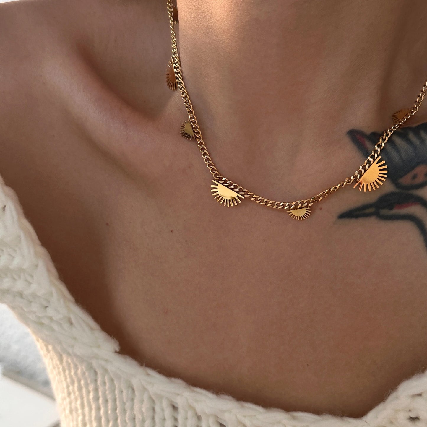 Sunflower Chain Necklace