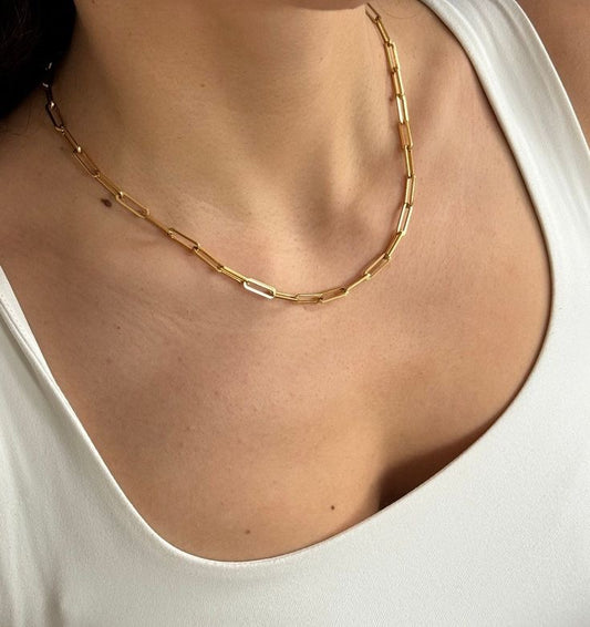 Paperclip Gold Necklace