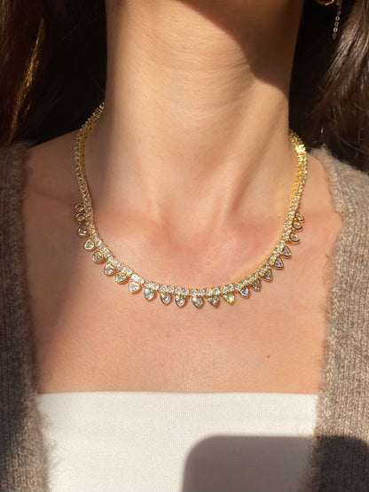 Heart Tennis Necklace