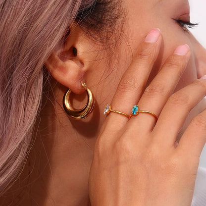 Chunky Hoops Gold Earrings